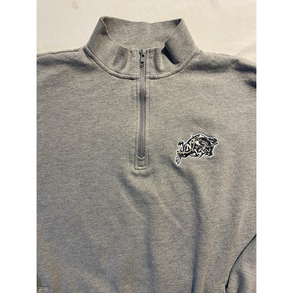 Vintage Naval Academy 1/4‎ Zip Pullover Gray Men's L Embroidered Logo Golf - Picture 1 of 8
